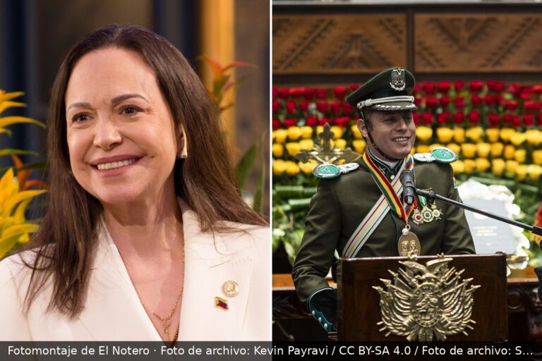 Fotomontaje con retratos de María Corina Machado y Edman Lara.