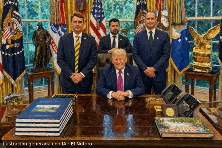 Ilustración: Trump tomó distancia de la crisis política en Brasil tras la carta de Flávio Bolsonaro