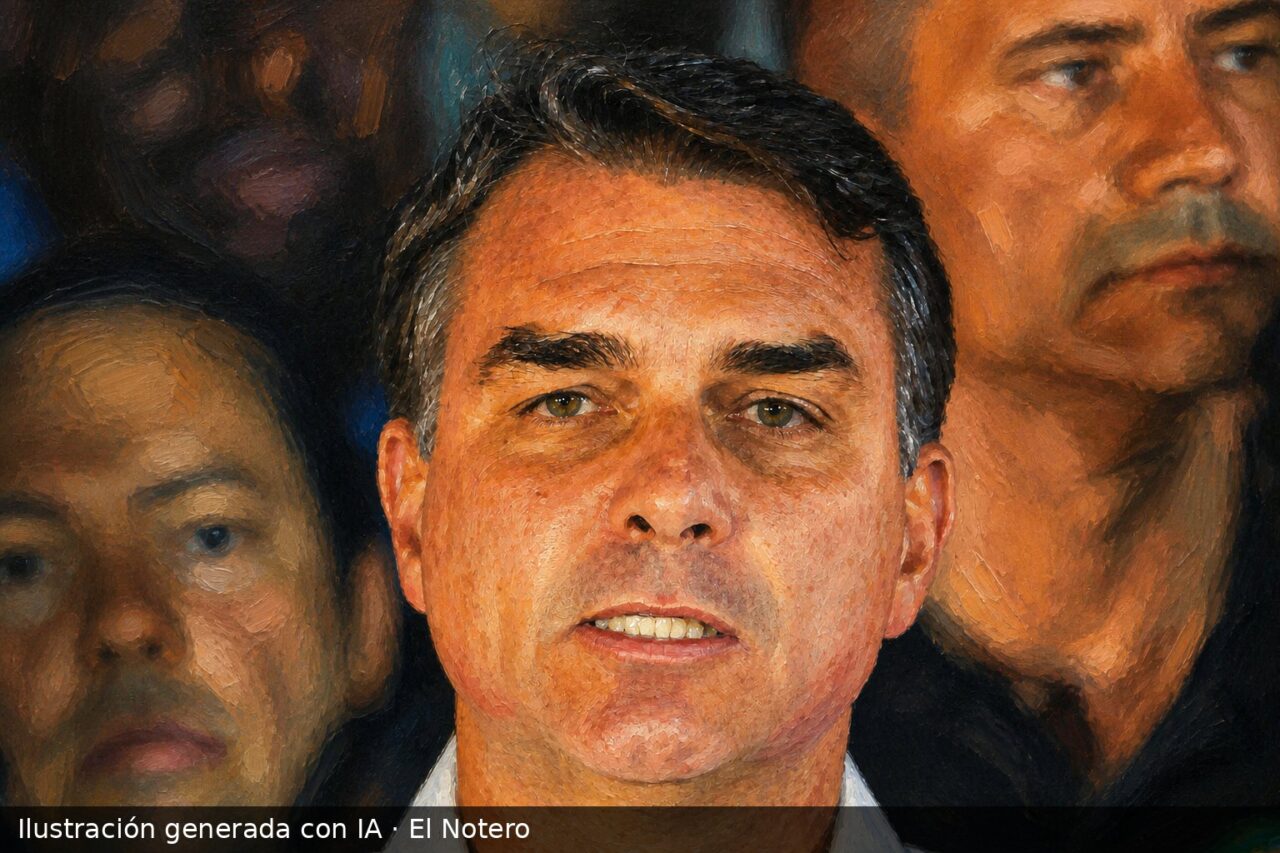 Ilustración: Flávio Bolsonaro difundió una carta con denuncias sin pruebas tras salir de Brasil