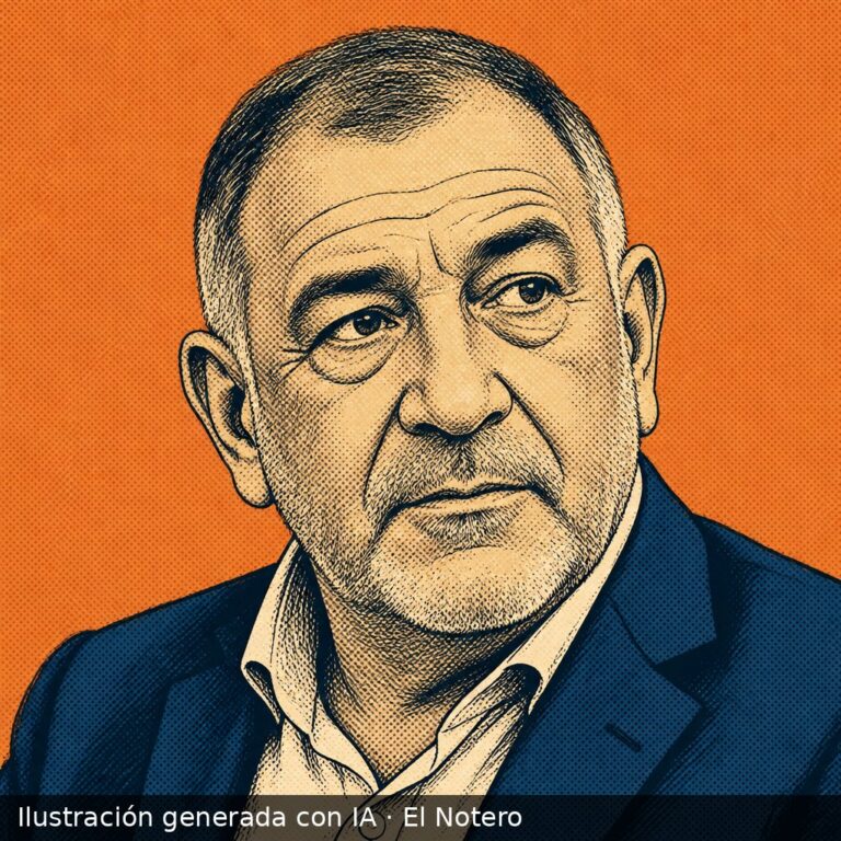Retrato ilustrado de Luis Juez.